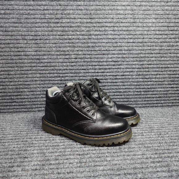 DR. MARTENS Boots Mens 8 M Black Harrisifeld Air Cushion Soles Leather - Picture 1 of 11